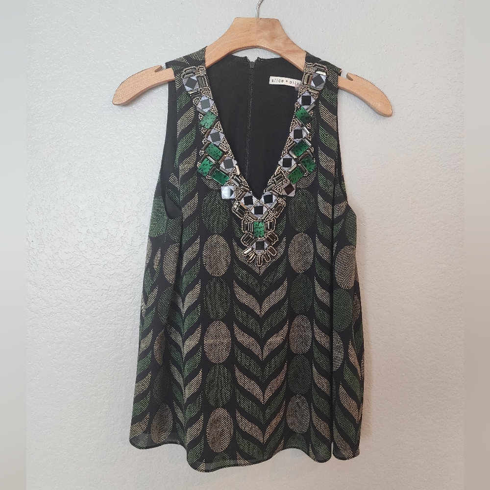 Alice + Olivia Beaded Tank Top